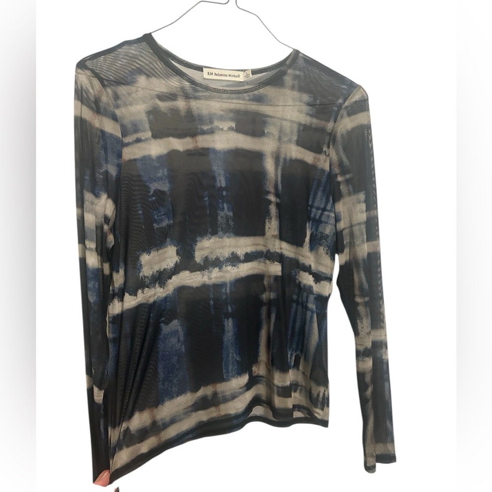 Long sleeve Sheer Patterned Top - image 9